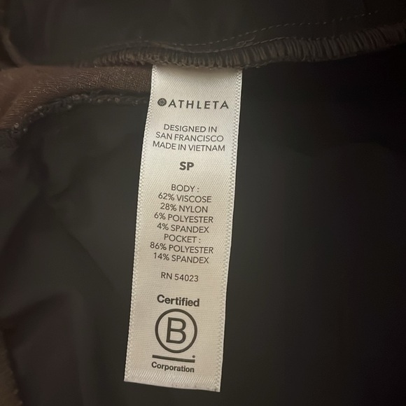 Athleta | Venice Heathered Pintuck Pant brown Women’s size SP S petite stretch - Picture 8 of 9